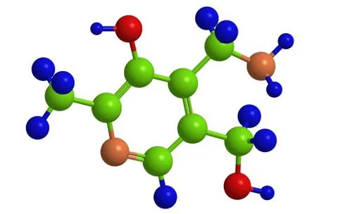 Molecular structure of pyridoxamine (so called vitamin B6) Ilustración de archivo