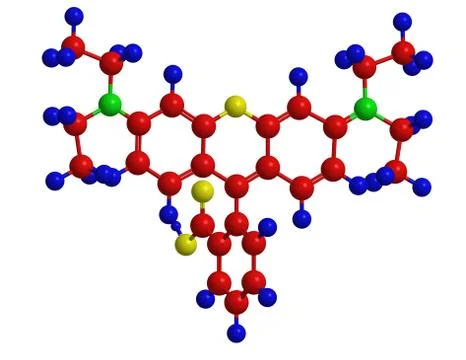 Molecular structure of rhodamine B - highly fluorescent compund Stock Illustration