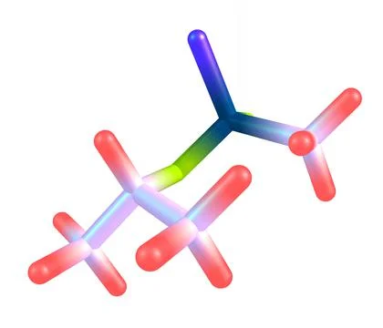 Molecular structure of sarin on white Stock Illustration