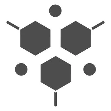 Molecular structure solid icon, Medical tests concept, DNA test sign on white Illustrazione stock