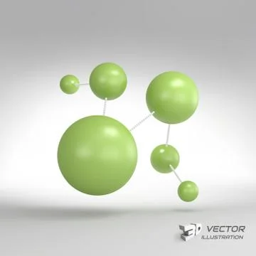 Molecular structure with spheres. 3d vector Illustration Stock Illustration
