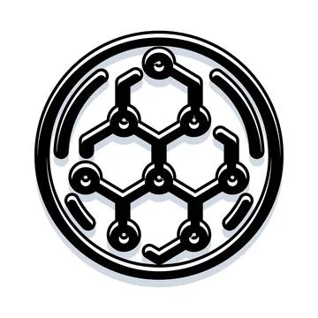 Molecular structure system icon depicting scientific connection Stock Illustration
