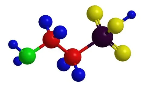 Molecular structure of taurinen - organic compund Ilustración de archivo