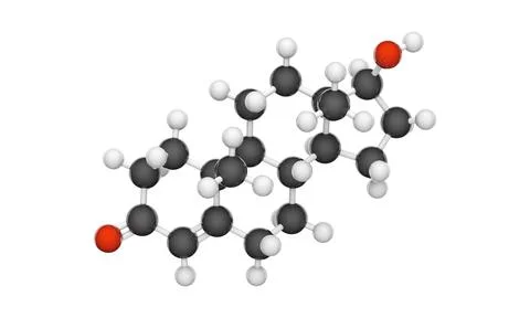 Molecular structure of Testosterone Stock Illustration
