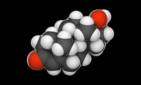 Molecular structure of Testosterone Stock Illustration