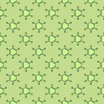 Molecular Structure vector Chemical concept Green Seamless Pattern Stock Illustration