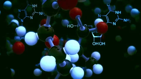 Molecular structure visualization of atoms and molecules. Video stock 336814077