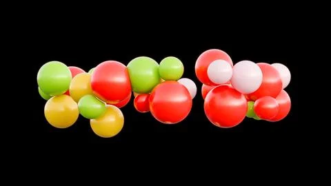 Molecular Structure Visualization A Colorful Representation of Atoms in Иллюстрация