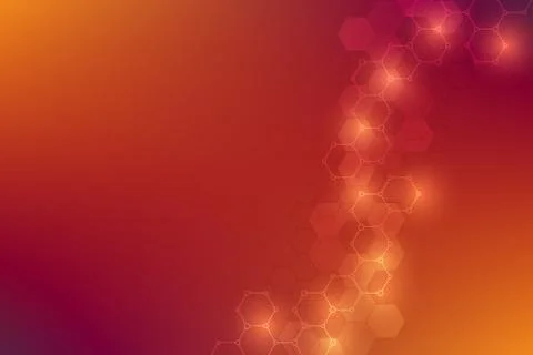 Molecular structures and hexagons elements. Abstract geometric background with Stock Illustration