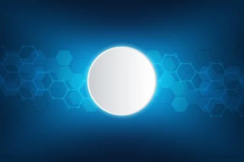 Molecular structures and hexagons elements. Abstract geometric background with Stock Illustration