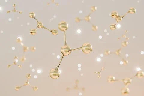 Molecular structures and sparkles. Illustrazione stock