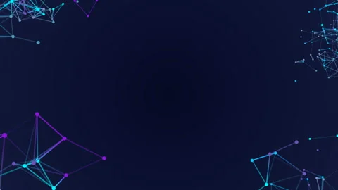 Molecular structures of different colors are transformed in the corners of the Stock Footage 87211125