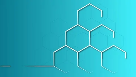 Molecular Structures on Teal Blue Science Background Stock Footage 321038685