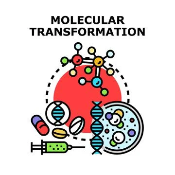 Molecular transformation concept for science and medicine Stock Illustration