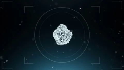 Molecular Virus Cell Under Microscope Blue View Zoom In Stock Footage 77167869