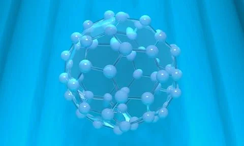 Molecular wire sphere in blue light rays Illustrazione stock
