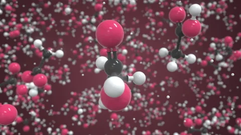 Molecule of acetic acid. Molecular model, looping seamless 3d animation Stock Footage 153073214