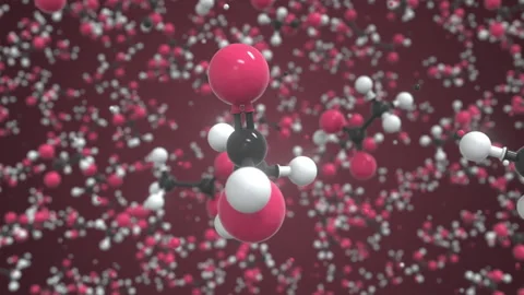 Molecule of Acetic acid. Molecular model, conceptual looping 3d animation Stock Footage 155849014