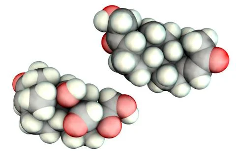 Molecule of aldosterone hormone Stock Illustration