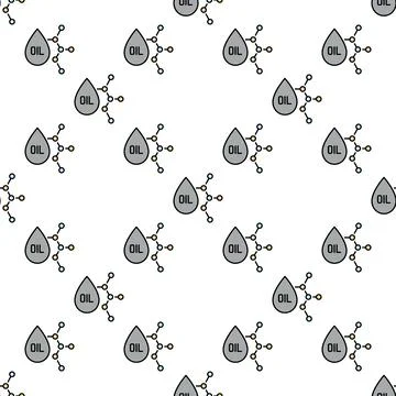 Molecule and Oil Drop vector colored seamless pattern Stock Illustration