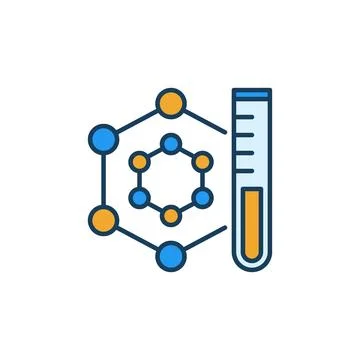 Molecule and Test-Tube vector Chemical colorful icon or sign Stock Illustration