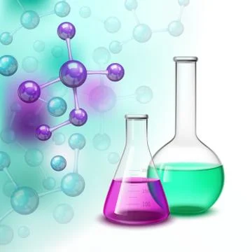 Molecule And Vessels Colorful Composition Stock Illustration