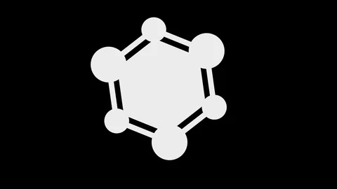 Molecule animation transition masks. white and black color. graphic shapes ov Stock Footage 123786654