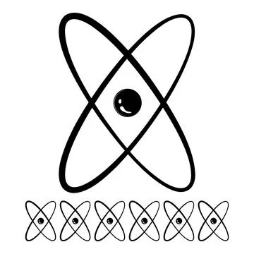 Molecule atom orbit cartoon vector graphic Stock Illustration