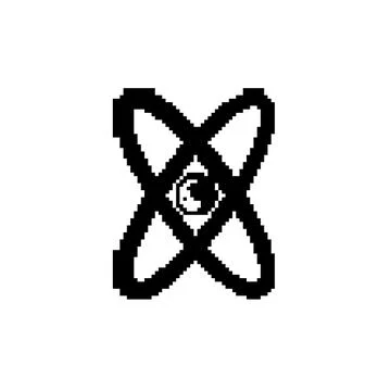 Molecule atom orbit pixel art vector illustration Stock Illustration