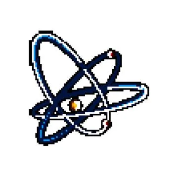 Molecule atom pixel art vector illustration Stock Illustration