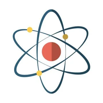 Molecule atom science flat icon with shadow Stock Illustration