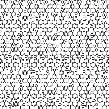 Molecule Background. Micro Structure Seamless Pattern. Vector 库存插图