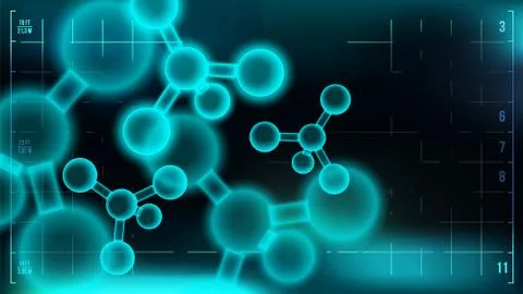 Molecule Background Vector. Science. Chemical Formula. Medical Banner. Abstract Stock Illustration