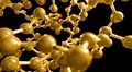 Molecule ball and stick model fly through atoms chemistry biology science tech HD Footage
