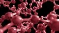 Molecule ball and stick model fly through atoms chemistry biology science tech HD Footage