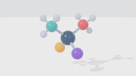 Molecule ball and stick model rotating chemistry loop 3D animation seamless loop Stock Footage 341121944