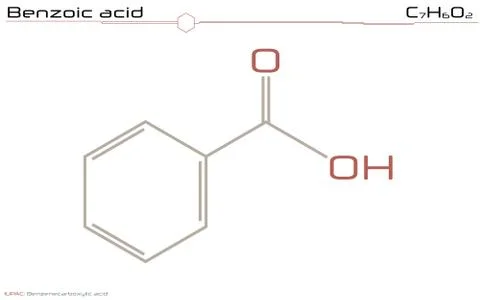 Molecule of Benzoic acid Stock Illustration