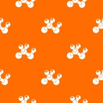Molecule bio pattern orange Stock Illustration
