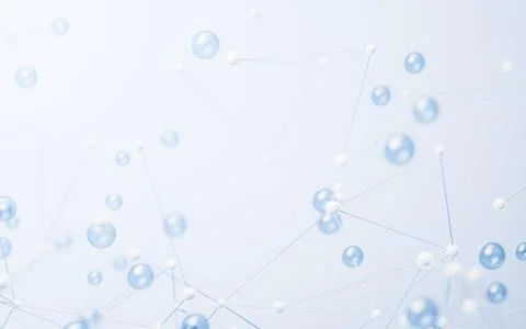 Molecule with biology concept background, 3d rendering. Stock Illustration