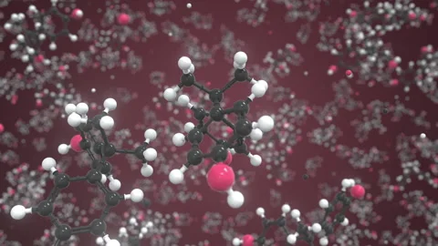 Molecule of bisphenol a, conceptual molecular model. Conceptual looping 3d Stock Footage 157549425