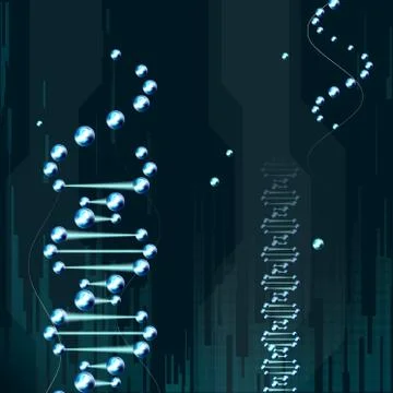 Molecule on a blue background Stock-Illustration