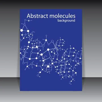 Molecule blue background Stock Illustration