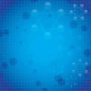 Molecule blue background Stock Illustration