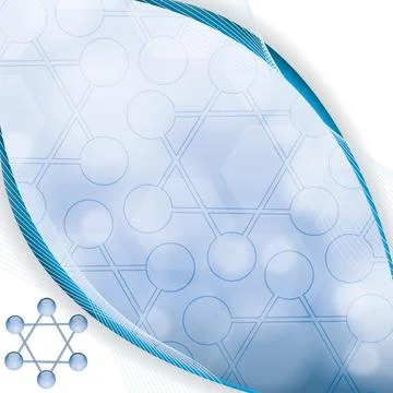 Molecule blue background Stock Illustration