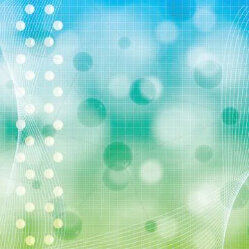 Molecule blue green background Stock-Illustration