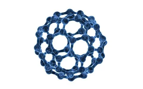Molecule with blue transparent structure, 3d rendering. Stock Illustration