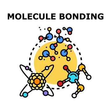 Molecule bonding science analyzing chemical structure Stock Illustration