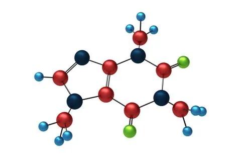 Molecule of Caffeine Stock Illustration