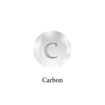 Molecule of Carbon Isolated on White Background. Chemical Element of the Stock Illustration
