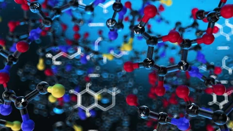 Molecule cell chemistry structure formula Chemical. Video stock 290975966